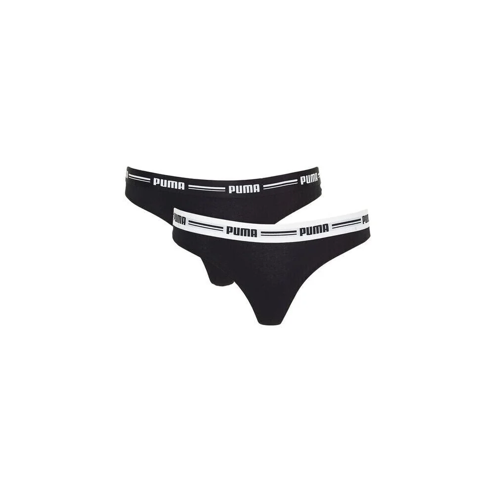 2-Pack Striped Logo Mid-Rise Strings, Black