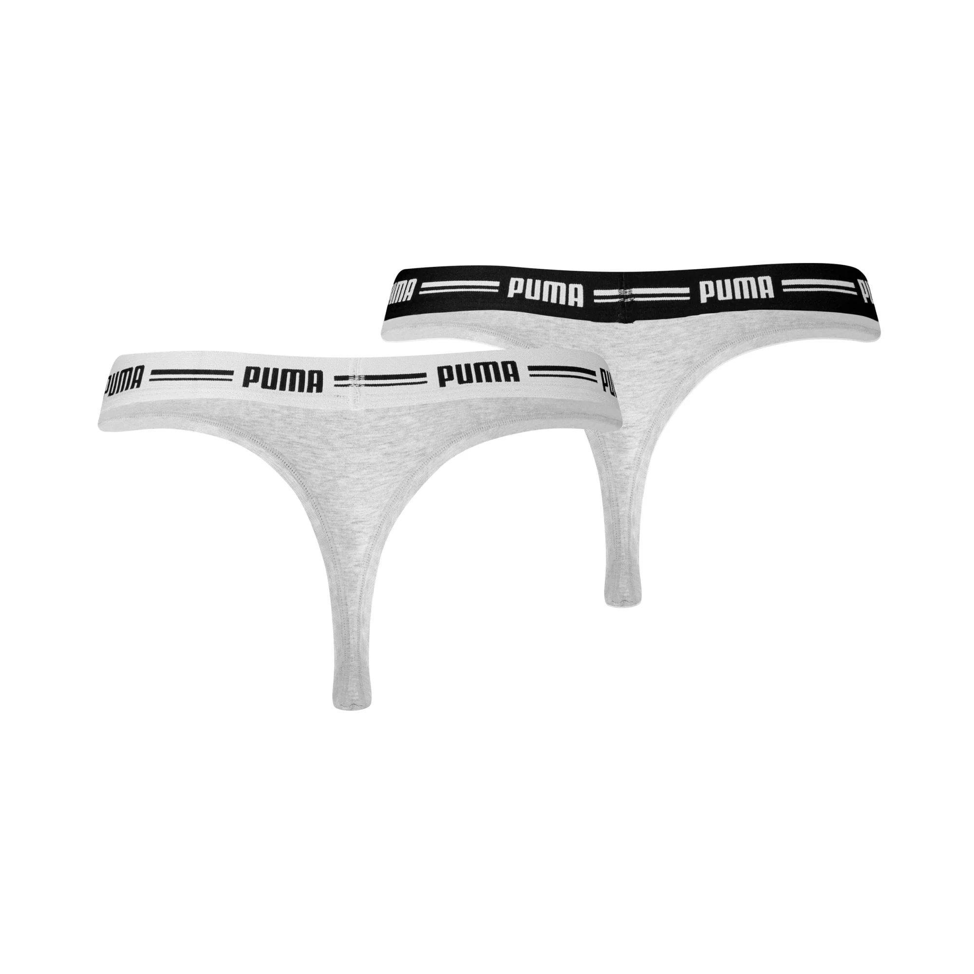 2-Pack Striped Logo Mid-Rise Strings, Grey Melange - Image 2