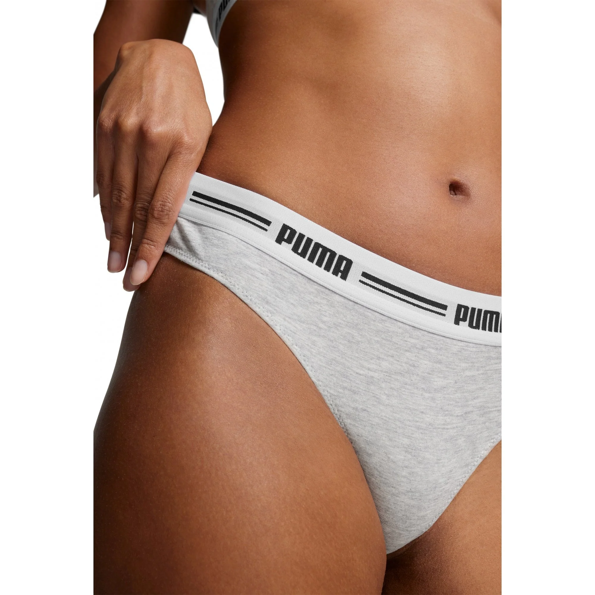 2-Pack Striped Logo Mid-Rise Strings, Grey Melange - Image 3