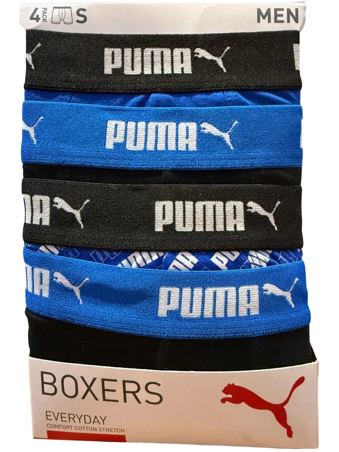 4-Pack Aop Logo Print Boxer Briefs, Black/Blue - Image 2