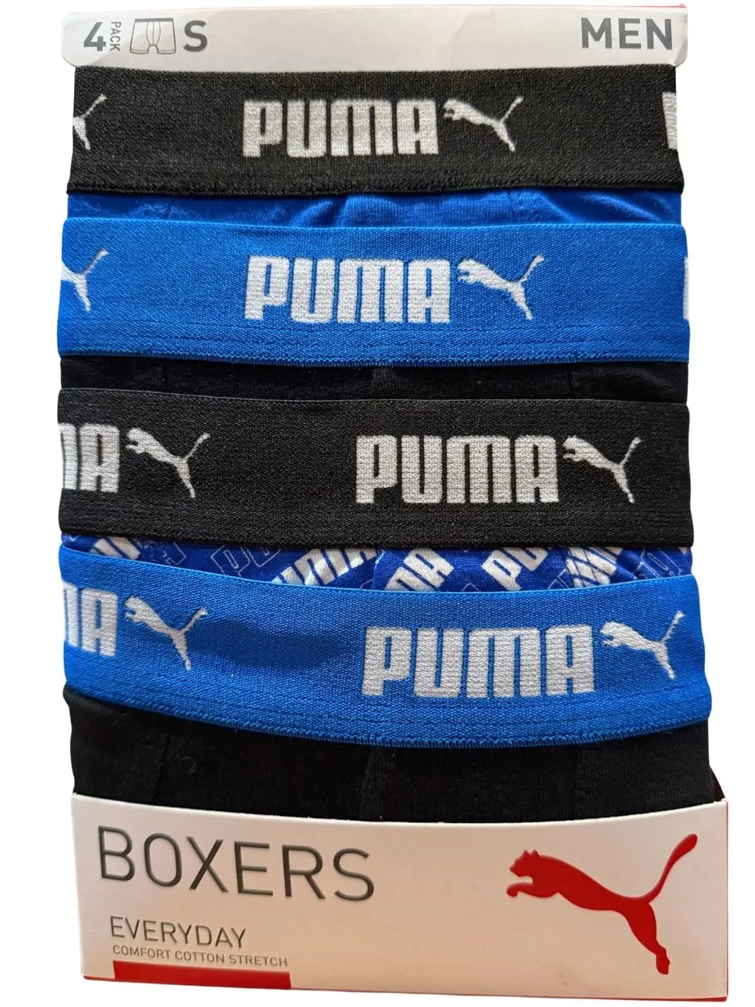 4-Pack Aop Logo Print Boxer Briefs, Black/Blue - Image 4