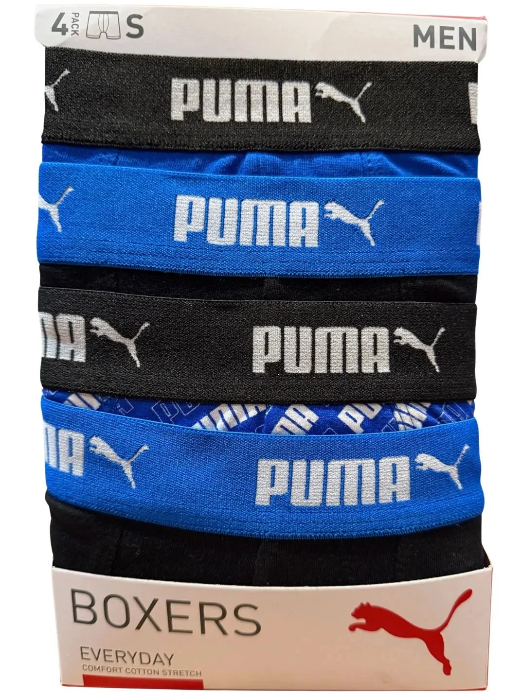 4-Pack Aop Logo Print Boxer Briefs, Black/Blue - Image 5