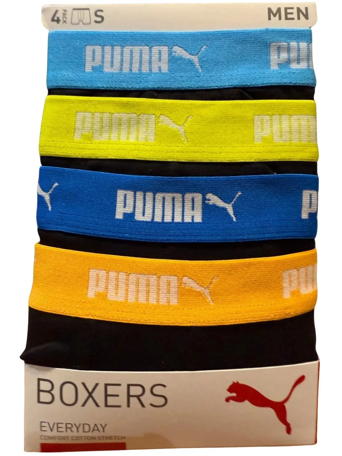 4-Pack Everyday Boxer Briefs, Black w/ yellow/orange/blue waistbands - Image 4