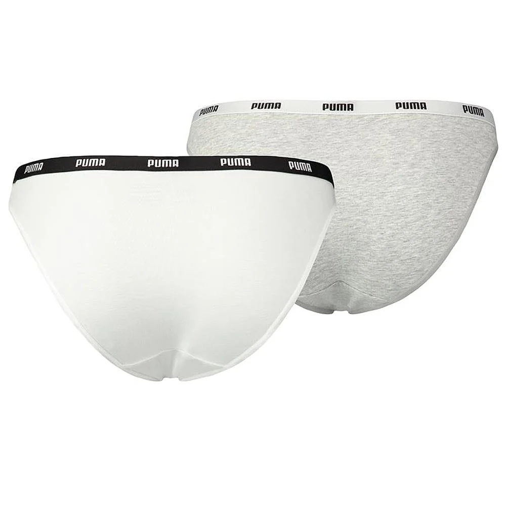 Cotton Modal Stretch 2-Pack Iconic Bikini Brief, White/Grey - Image 2