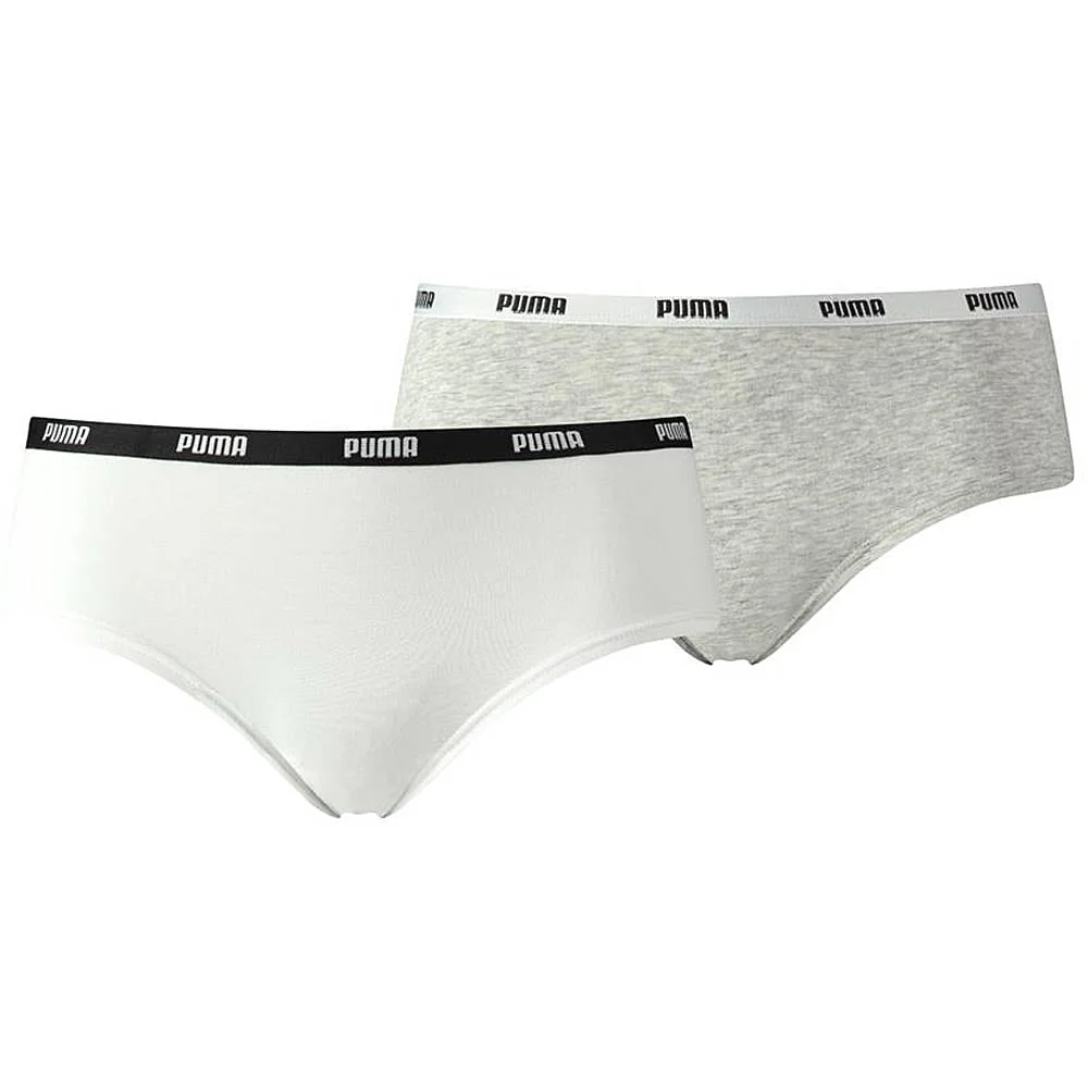 Cotton Modal Stretch 2-Pack Iconic Hipster Brief, White/Grey