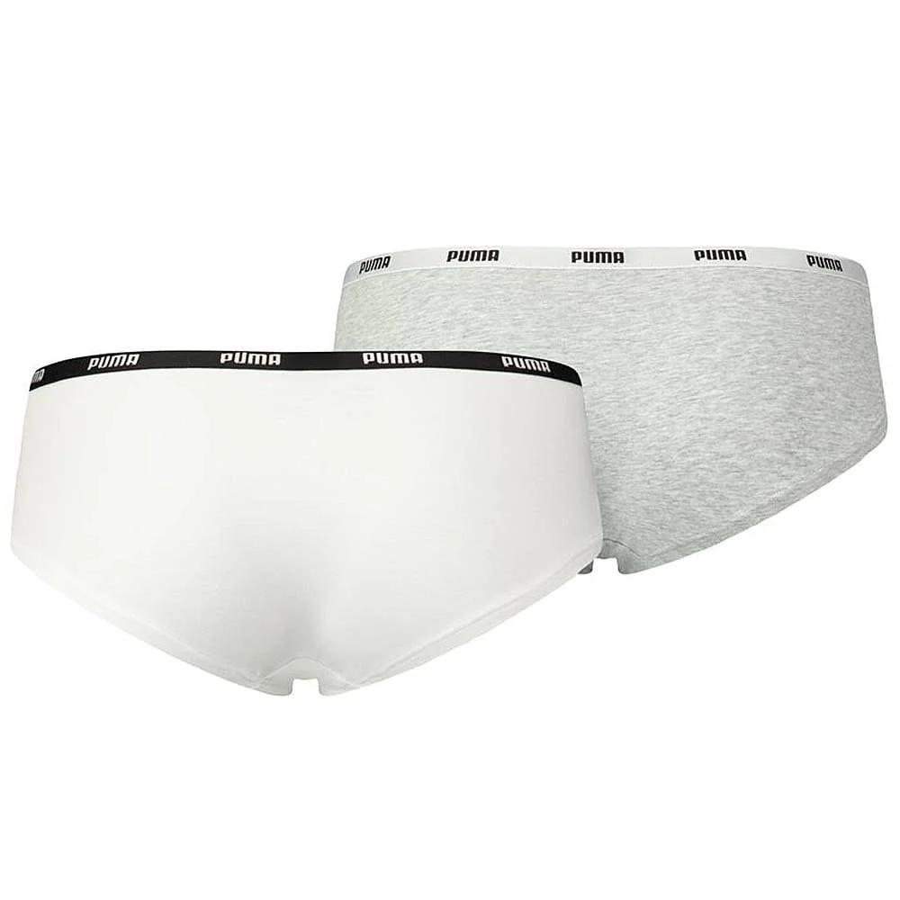 Cotton Modal Stretch 2-Pack Iconic Hipster Brief, White/Grey - Image 2