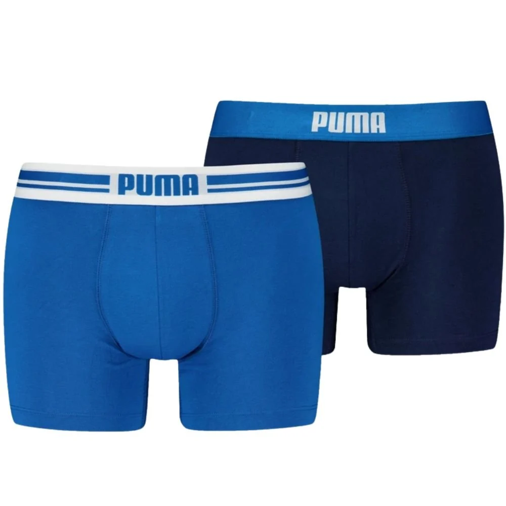 2-Pack Placed Logo Boxer Briefs, Blue/Navy
