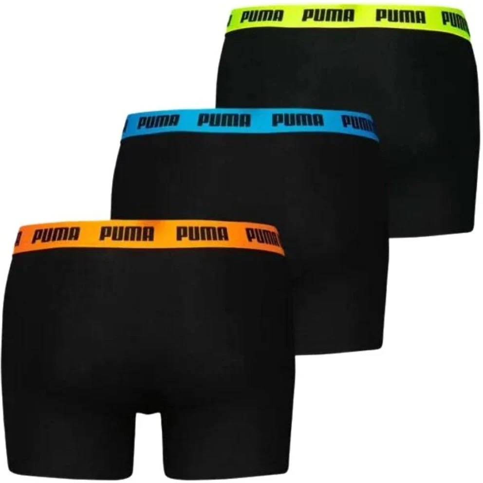3-Pack Everyday Basic Boxer Briefs, Black w/ orange/blue/yellow - Image 2