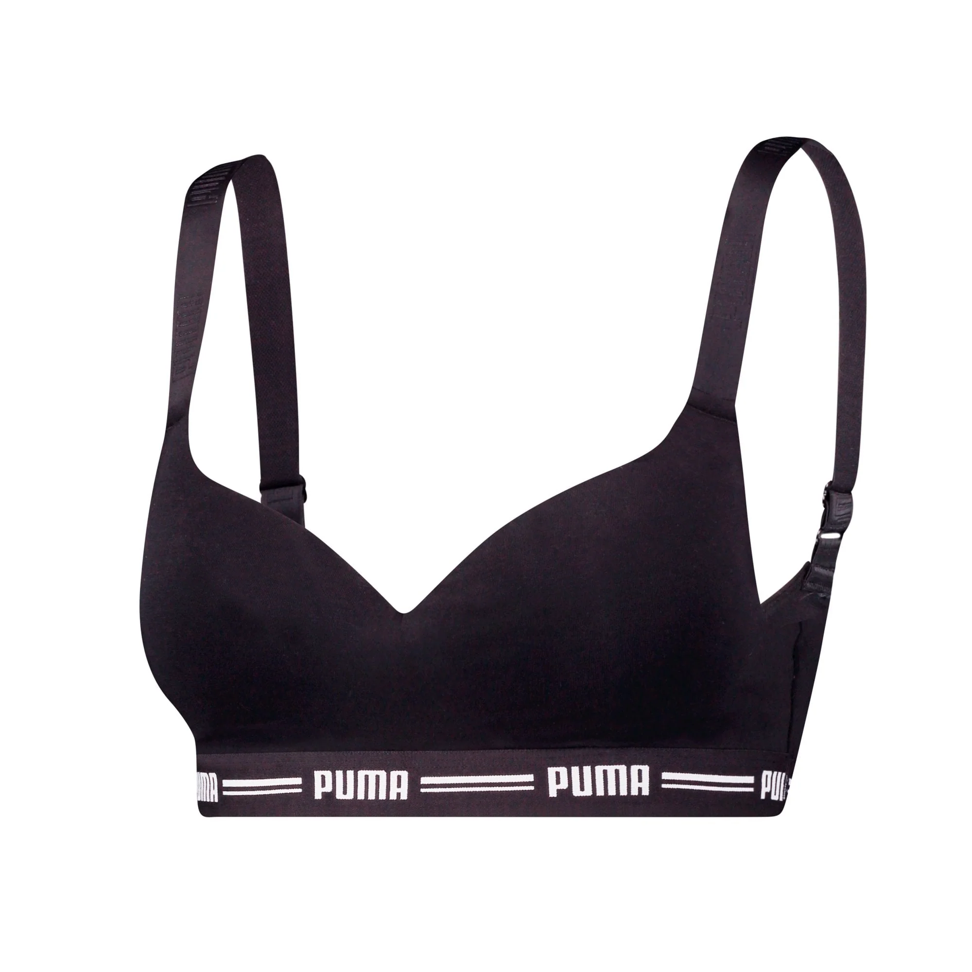 Striped Logo Padded Bra Top, Black - Image 15