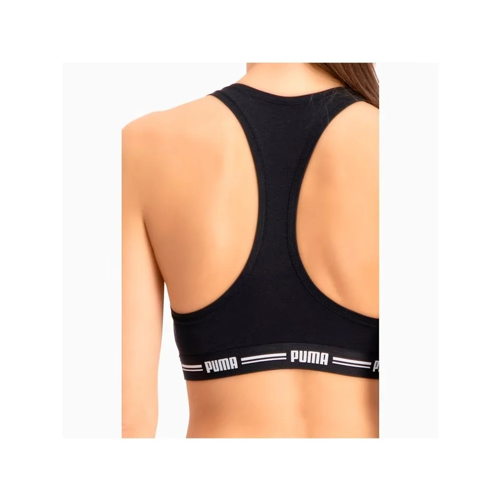 Striped Logo Racerback Bra Top, Black - Image 12