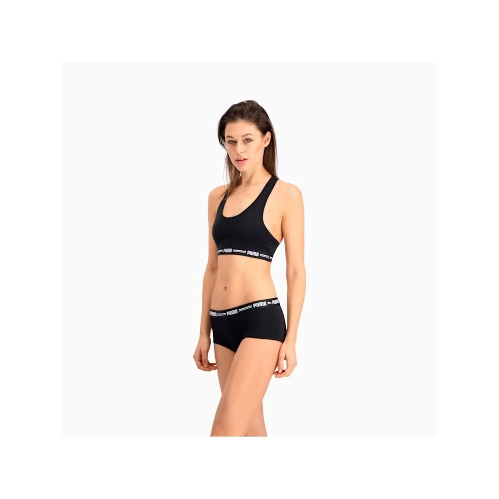 Striped Logo Racerback Bra Top, Black - Image 13