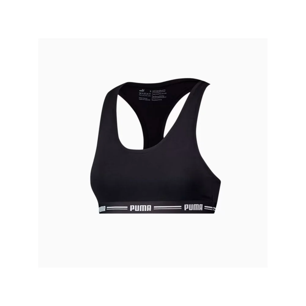 Striped Logo Racerback Bra Top, Black - Image 16