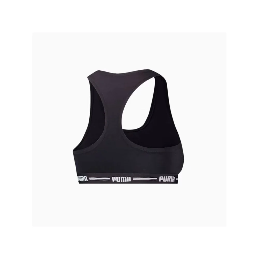 Striped Logo Racerback Bra Top, Black - Image 17