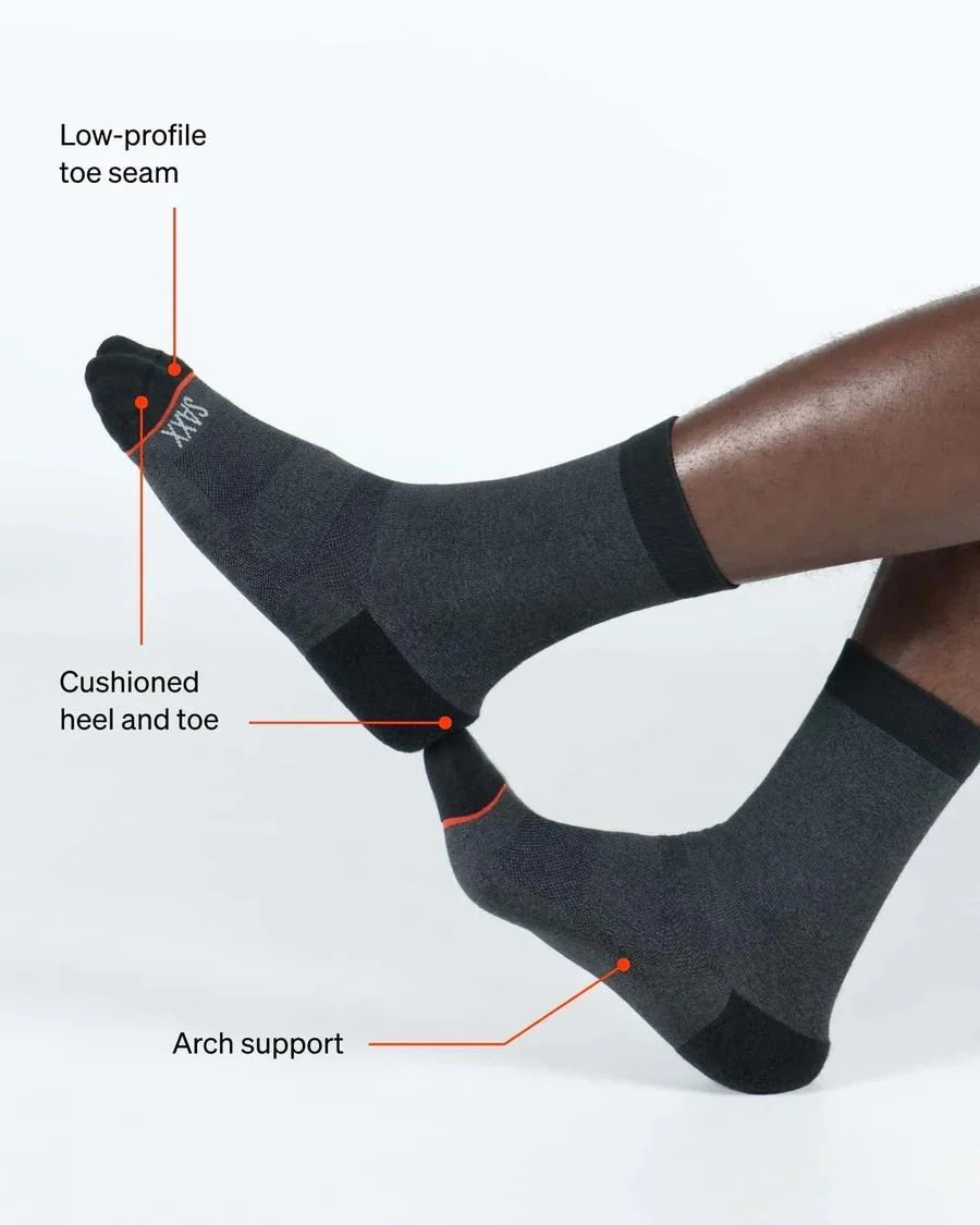 2-Pack Whole Package Crew Socks, Black Heather / Ombre Rugby - Image 3