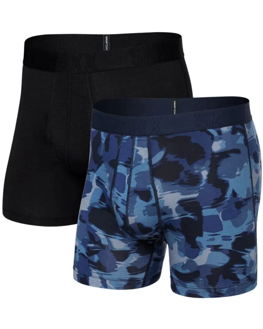 2-Pack DropTemp® Cooling Cotton Fly Boxer Briefs 5", Daybreak Camo