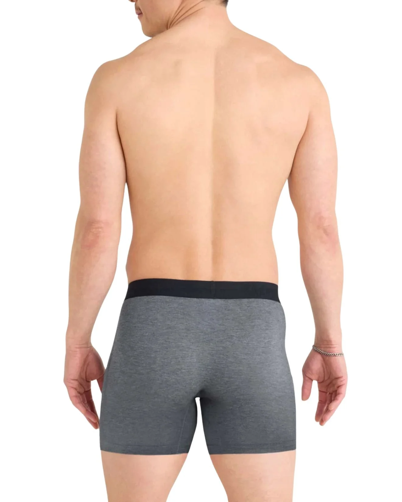 2-Pack Vibe Xtra Soft Fly Boxer Briefs 6", Black/Grey - Image 3