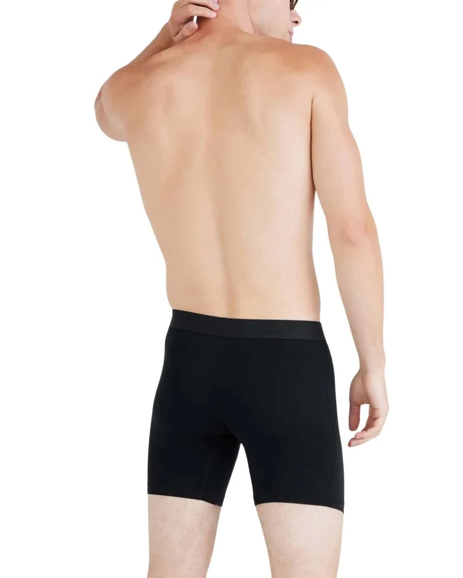2-Pack Vibe Xtra Soft Fly Boxer Briefs 6", Black - Image 3