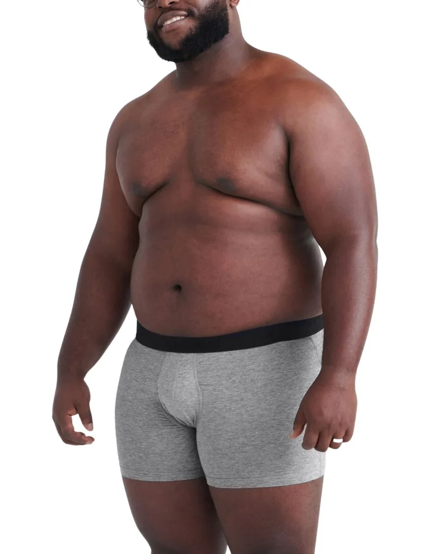 DropTemp® Cooling Cotton Fly Boxer Brief 5", Dark Grey Heather - Image 2