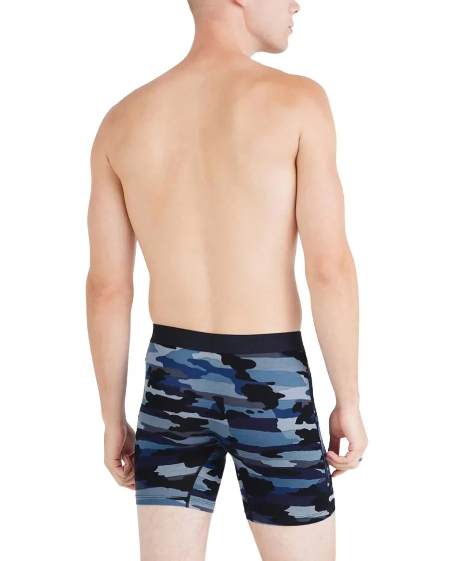 Vibe Xtra Soft Fly Boxer Brief 6", Camo Navy - Image 3