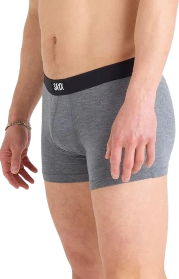 Vibe Xtra Soft Fly Boxer Trunk 3", Dark Grey Heather - Image 2