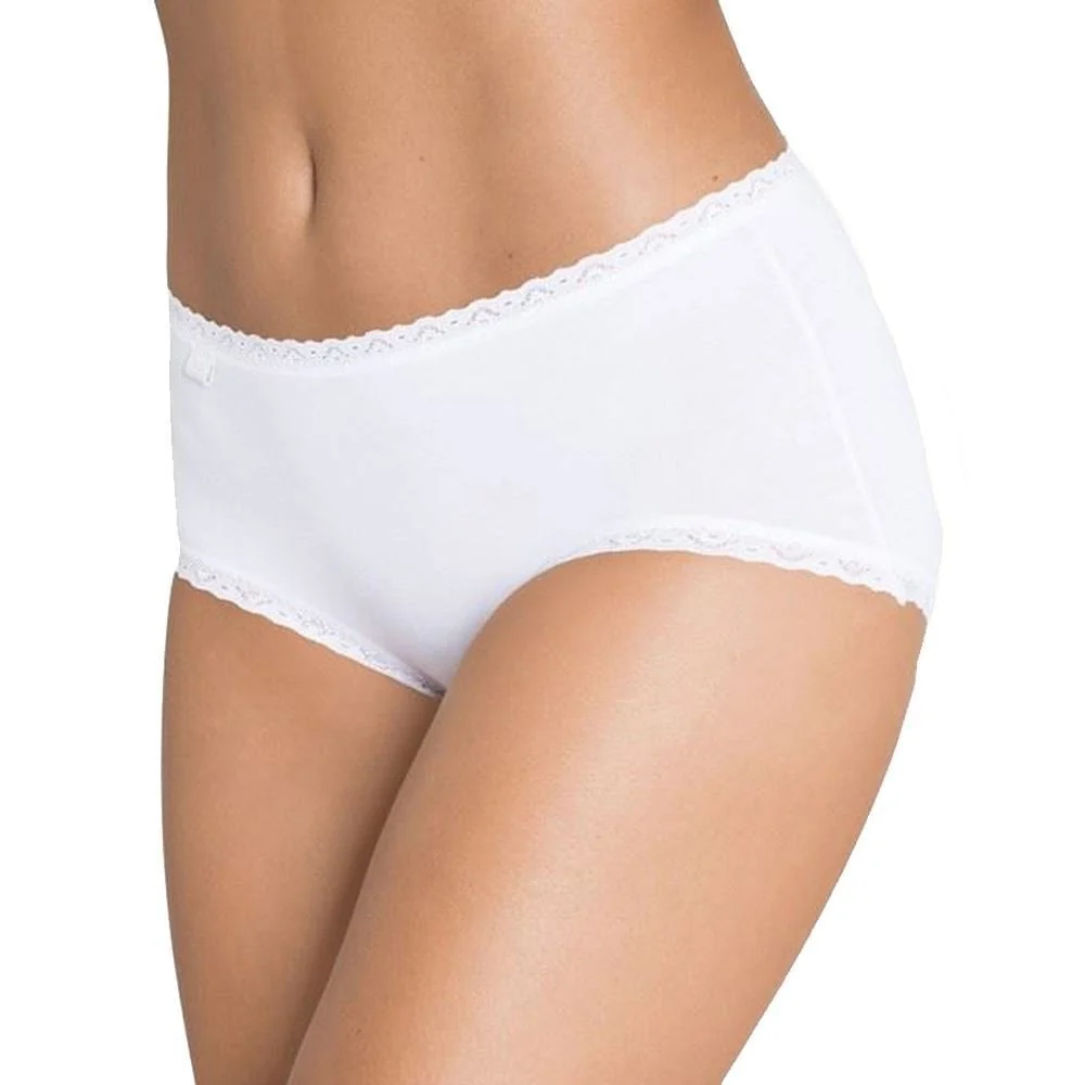 24/7 3-Pack Cotton Lace Midi Brief, White - Image 3