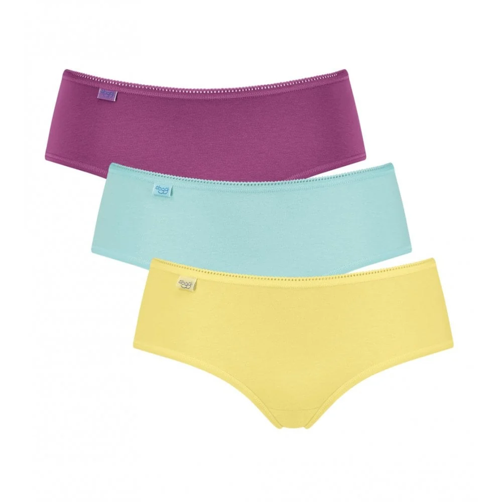 24/7 Cotton Hipster Brief 3-Pack, Yellow/Turquoise/Purple