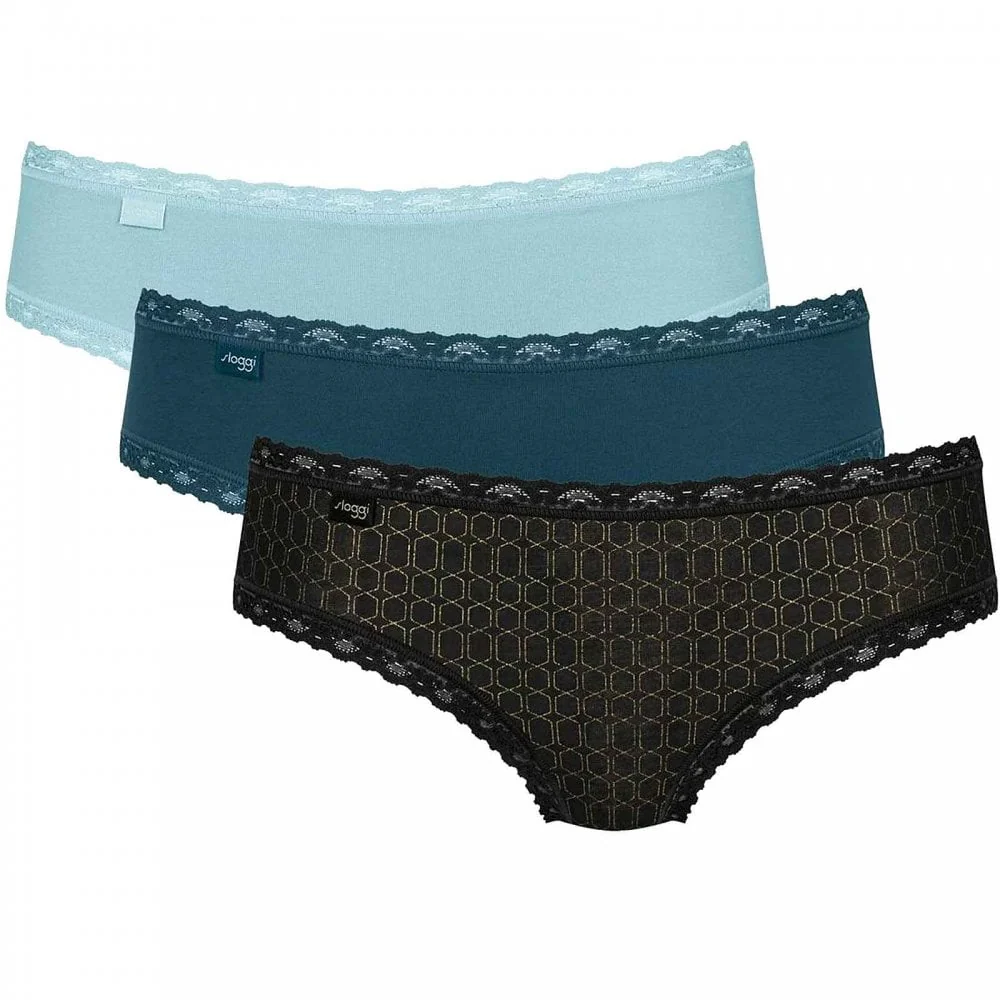 24/7 Weekend Hipster 3-Pack, Light Blue/Teal/Print