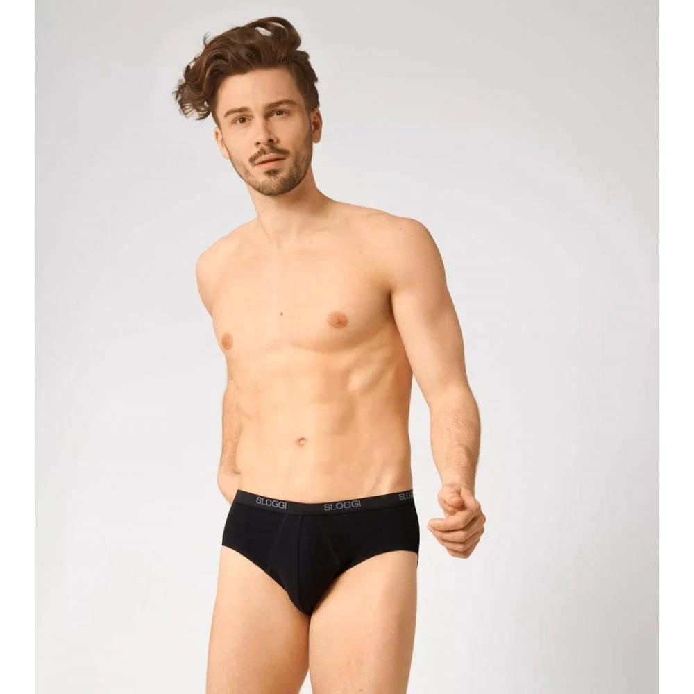 2-Pack Basic Men's Midi Briefs, Black - Image 2
