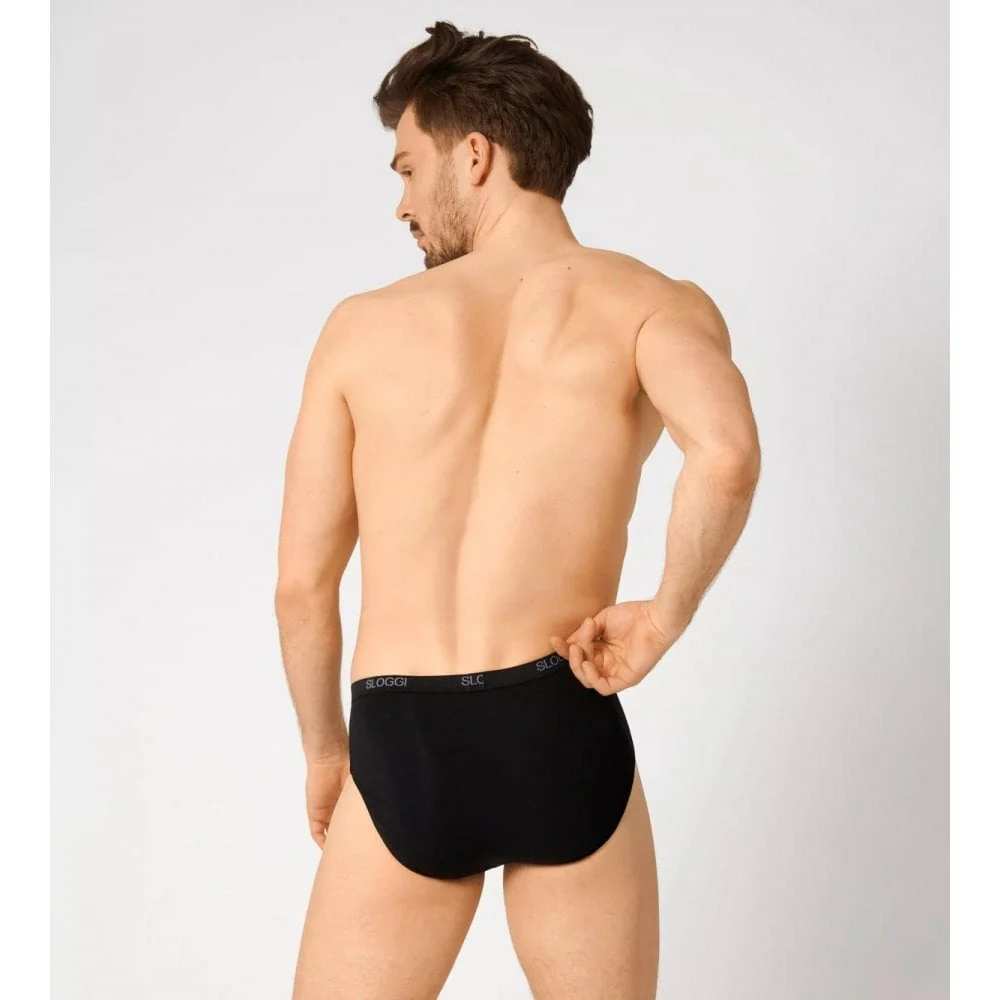 2-Pack Basic Men's Midi Briefs, Black - Image 3