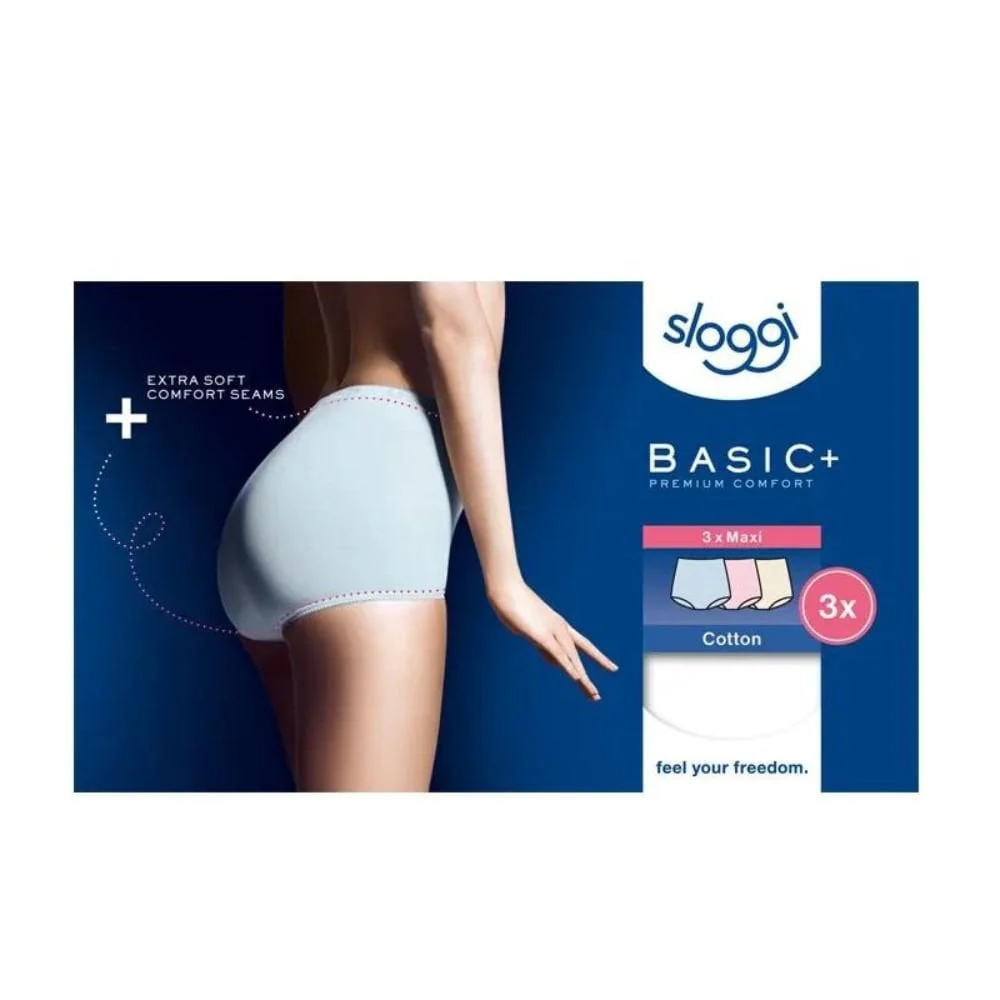 Basic+ 3-Pack Cotton Maxi Briefs, Pastel Blue/Yellow/Pink - Image 5
