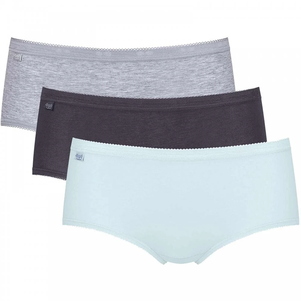 Basic 3 Pack Midi Brief, Grey / Ink Grey / Sky