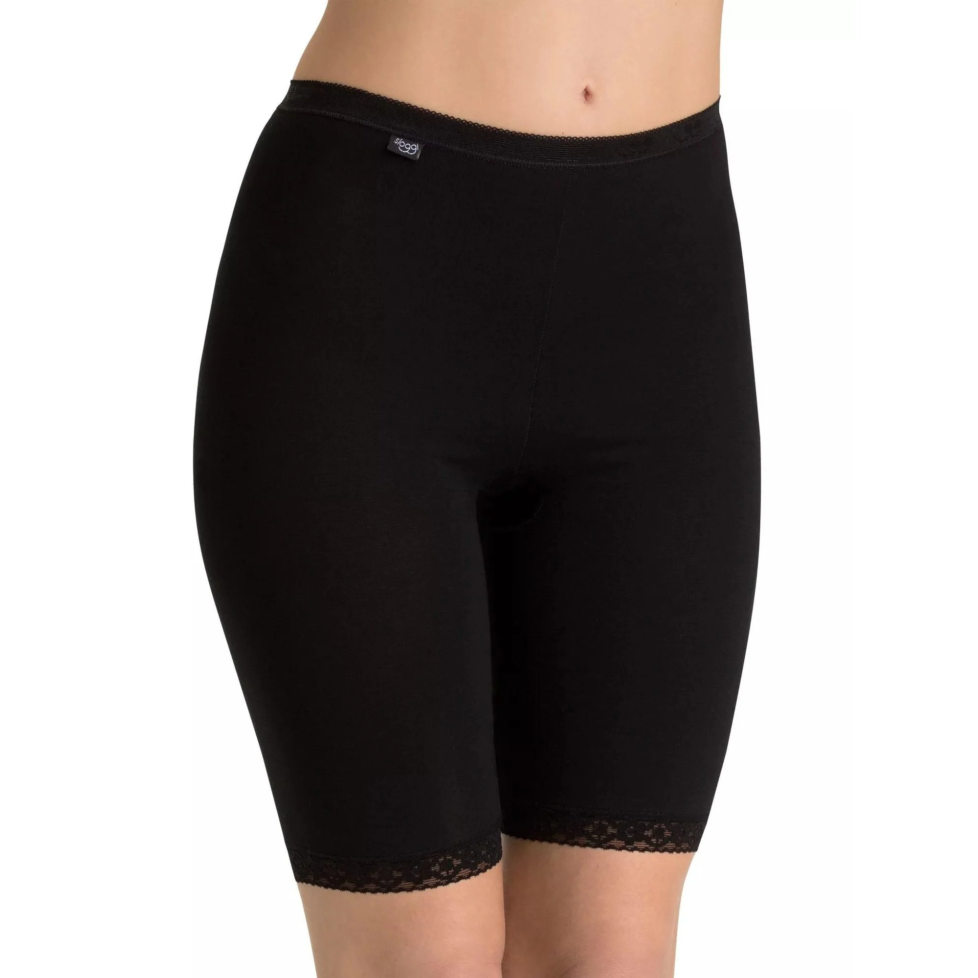 Basic+ Cotton Long Shorts, Black - Image 2