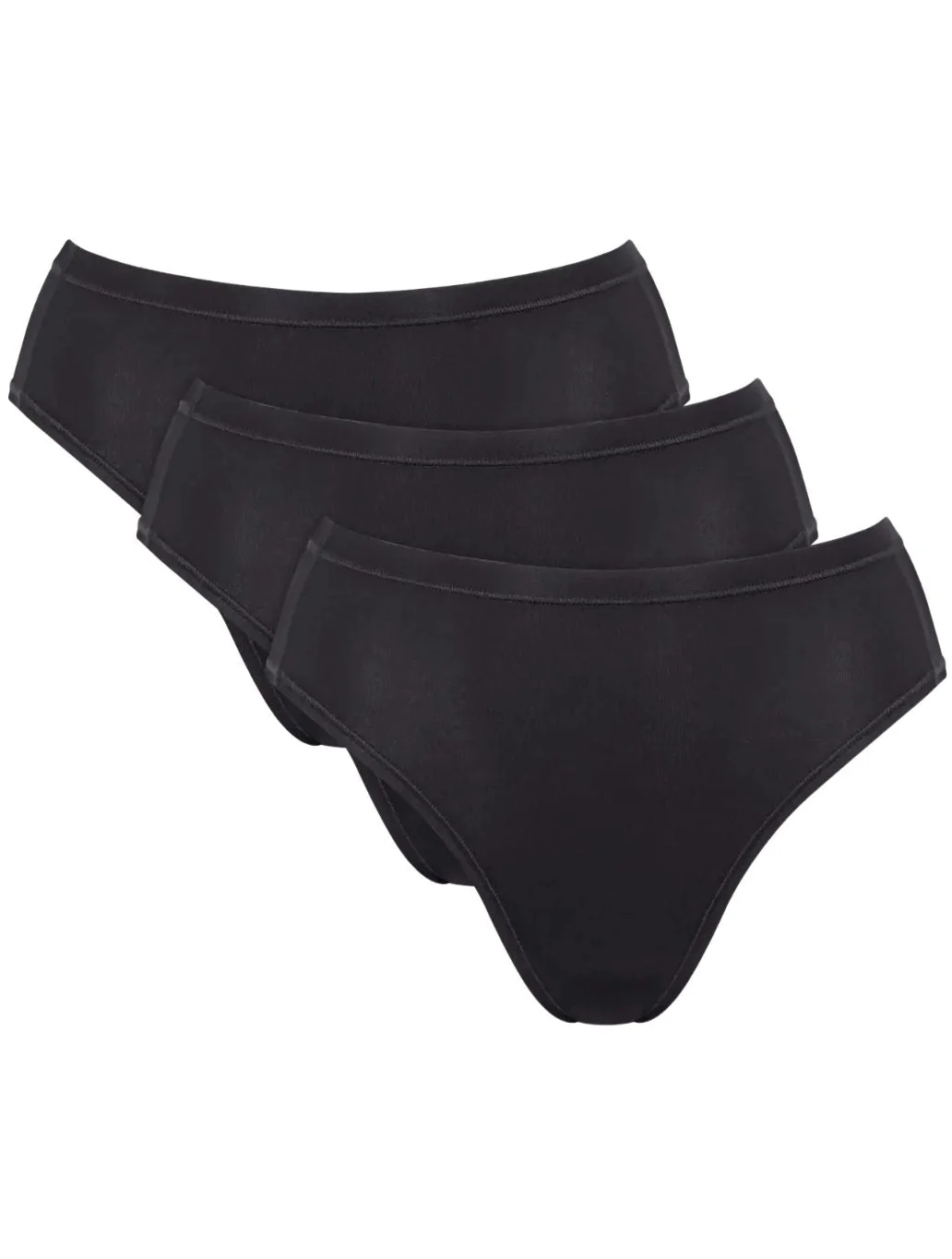 Go Daily Cotton 3-Pack Tai Briefs, Black