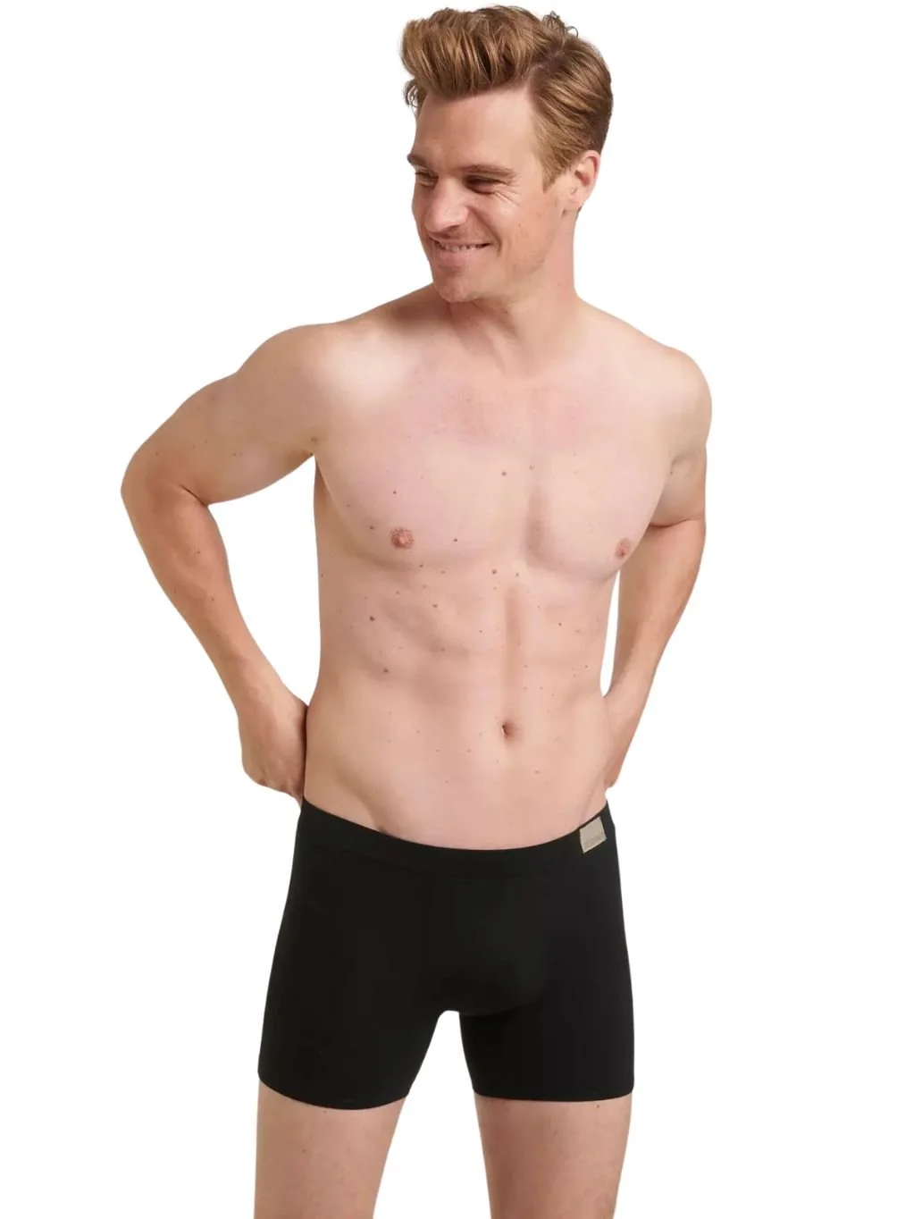 Go Natural 2-Pack Short Boxer Trunks, Black - Image 2