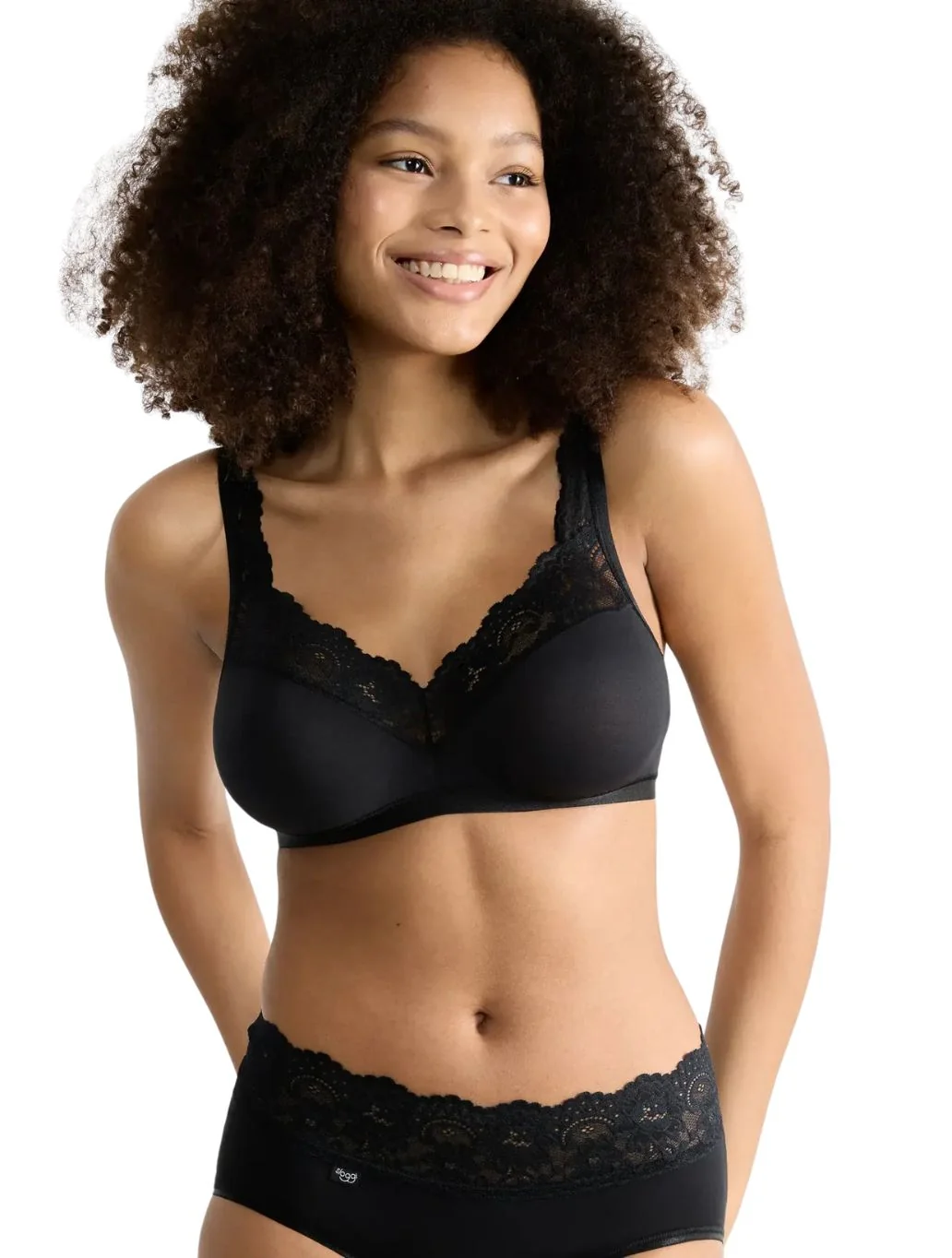 Romance Supima Cotton Bra, Black - Image 3