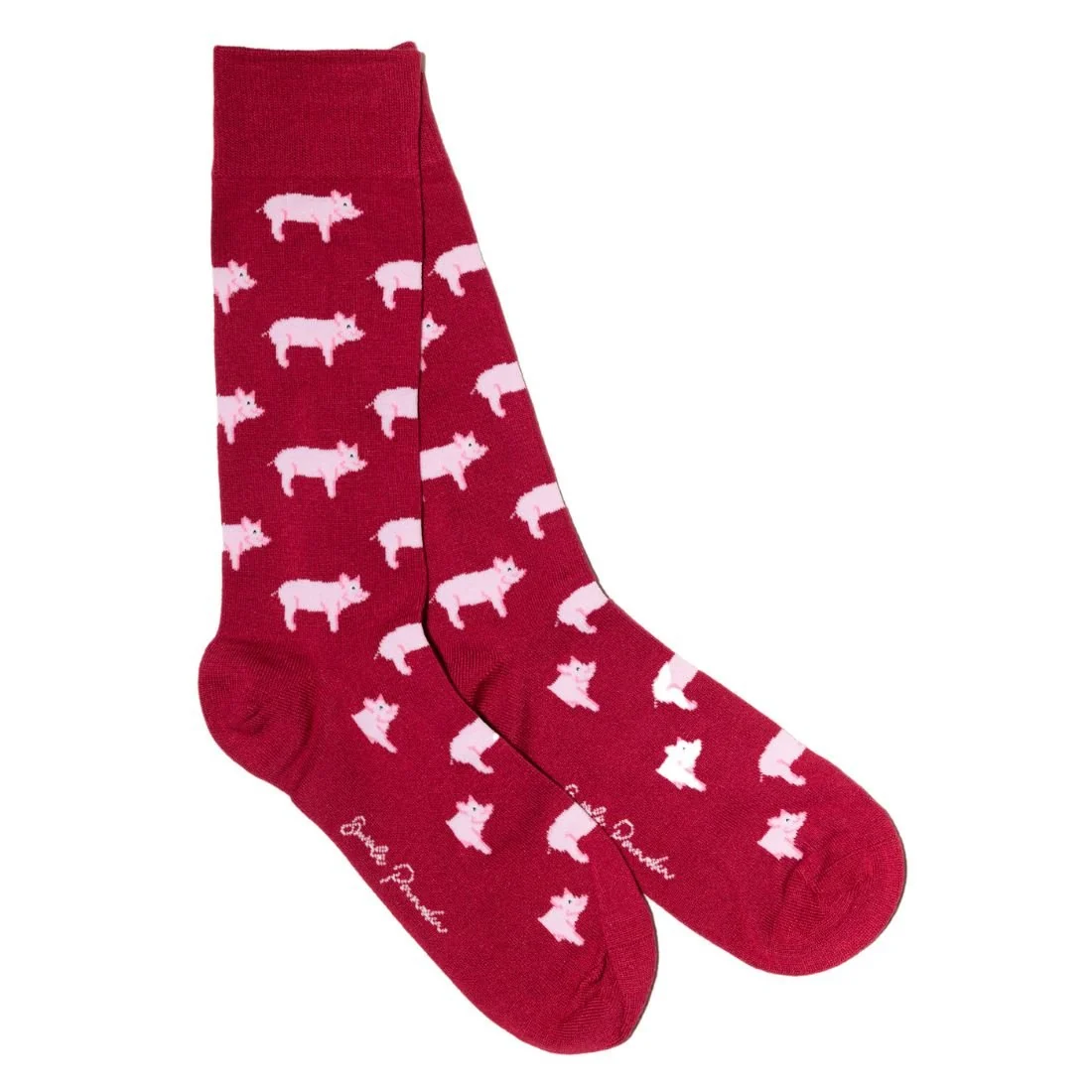 2-Pack Highland Cows & Pigs Bamboo Socks Gift Box, Red/Green - Image 3
