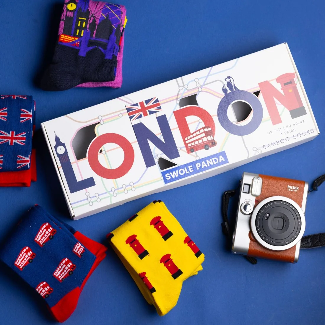 4-Pack Iconic London Bamboo Socks Gift Box Box - Image 3