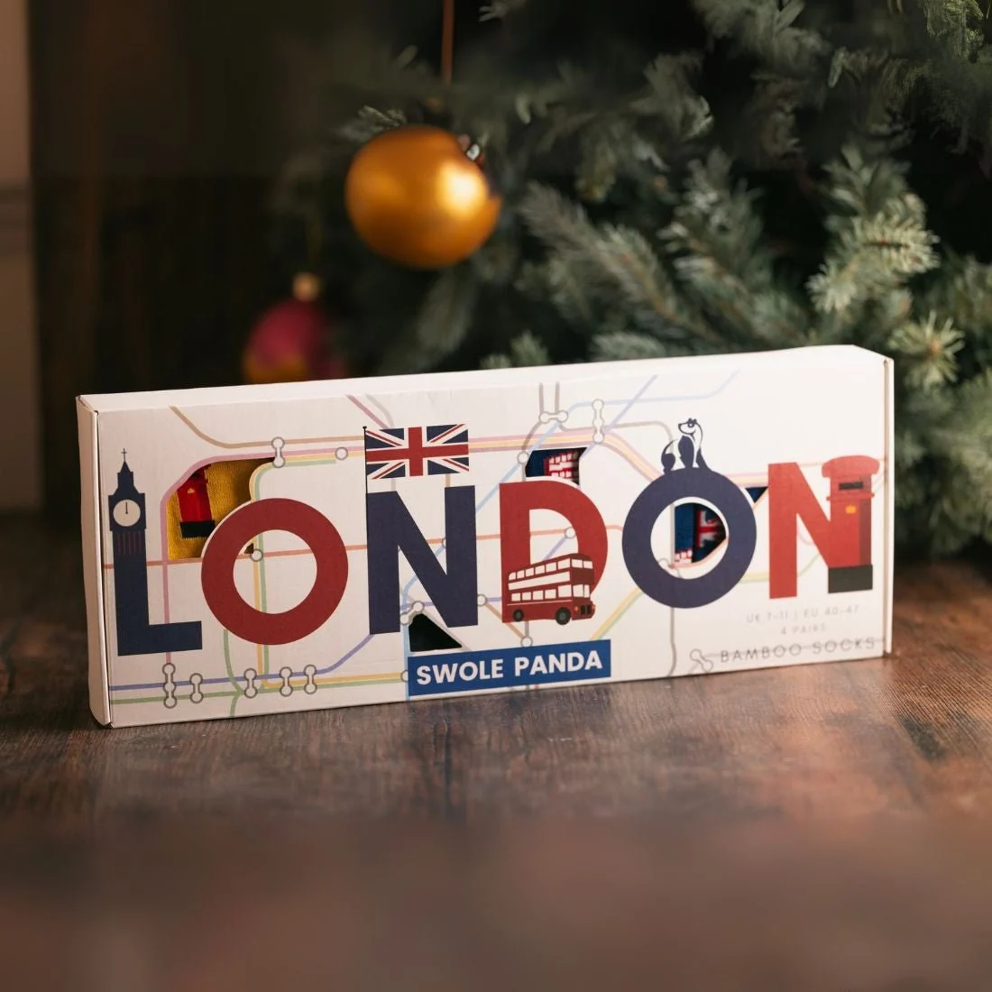 4-Pack Iconic London Bamboo Socks Gift Box Box - Image 7