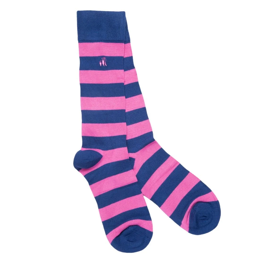 2-Pack Beach Hut Stripes Bamboo Socks Gift Box, Blue/Pink - Image 6