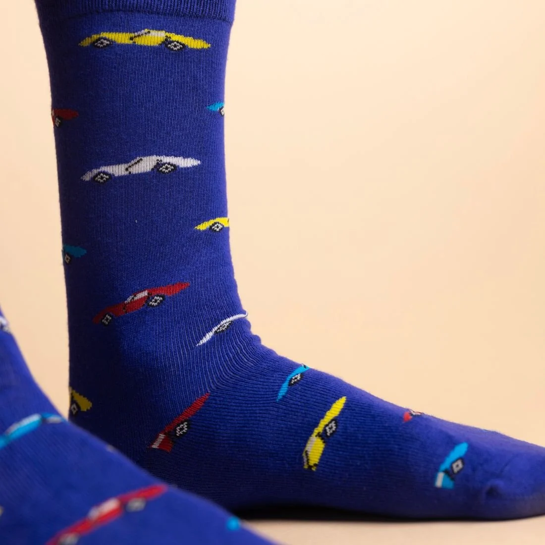 Classic Car Bamboo Socks, Blue - Image 4