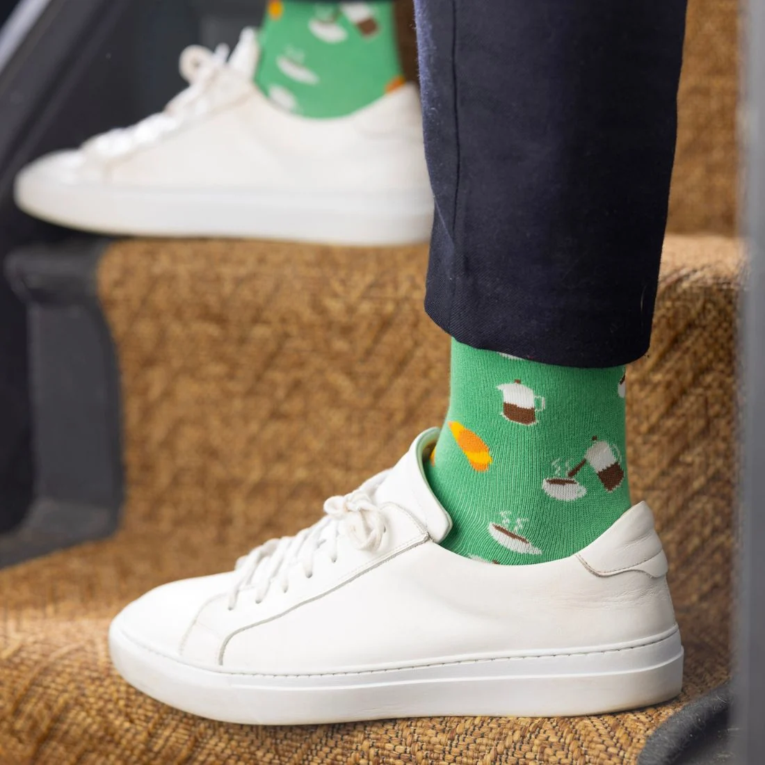 Coffee Bamboo Socks, Green - Image 2