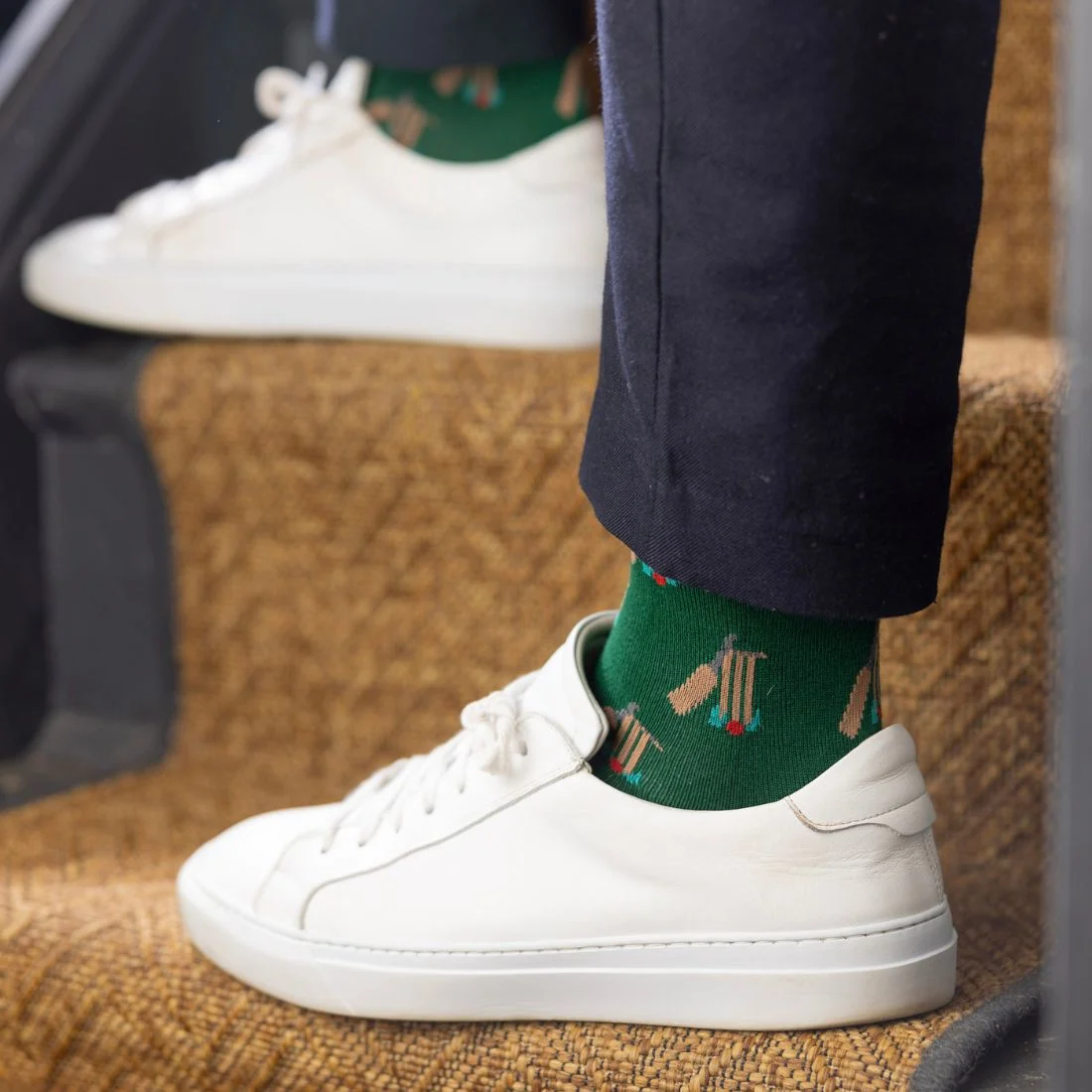 Cricket Bamboo Socks, Green - Image 2