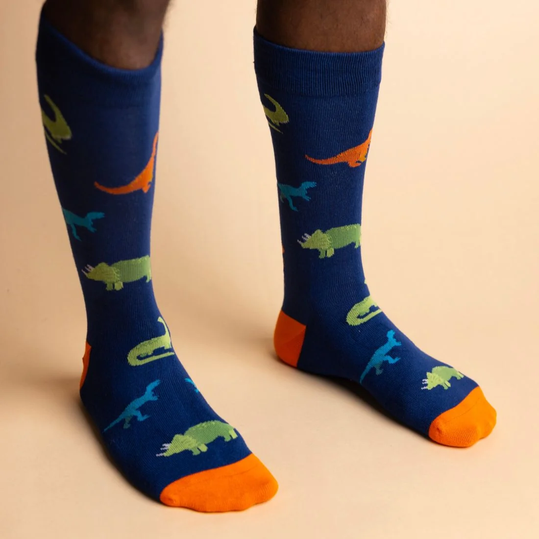 Dinosaur Bamboo Socks, Blue - Image 2