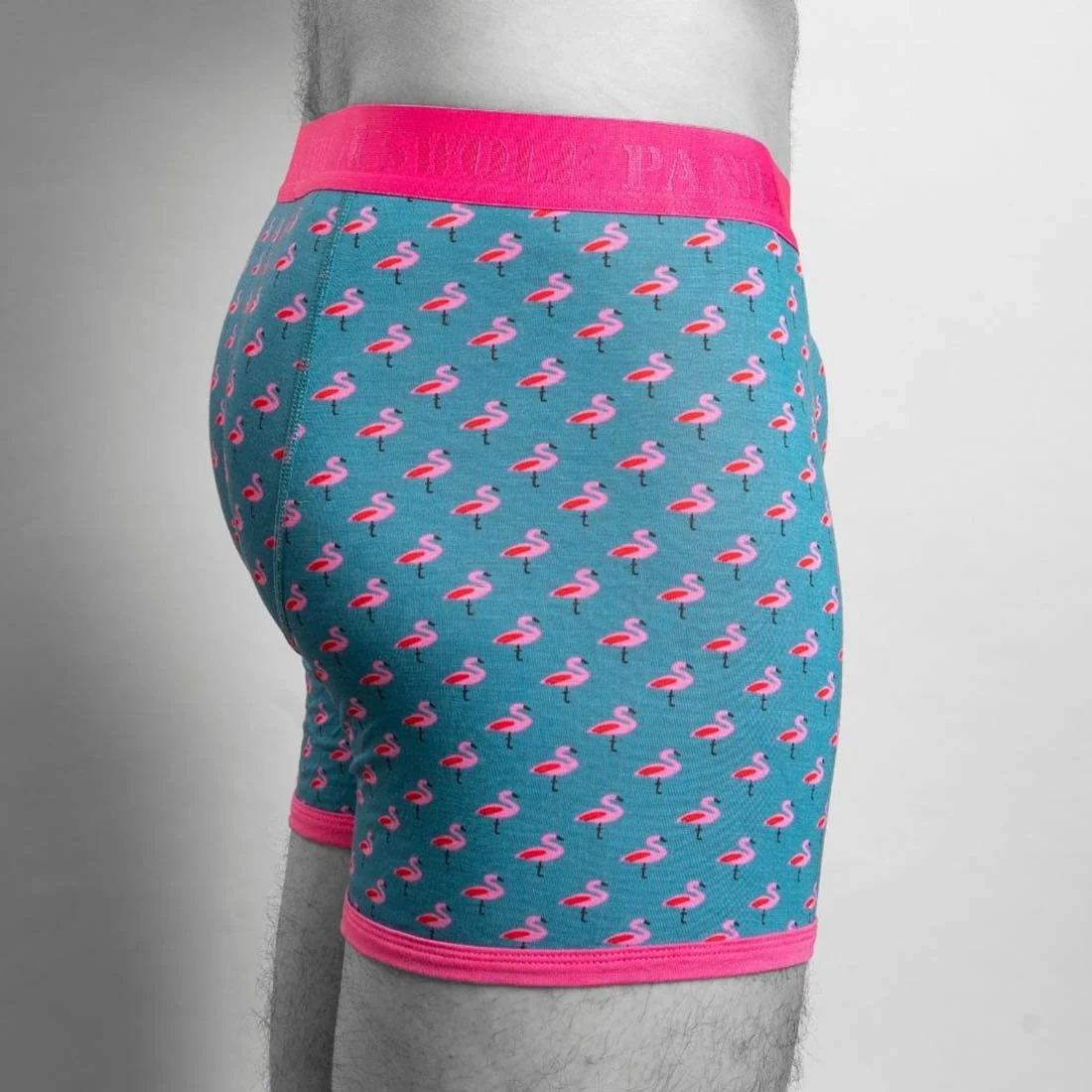 Flamingos Bamboo Boxer Brief, Blue/pink - Image 3