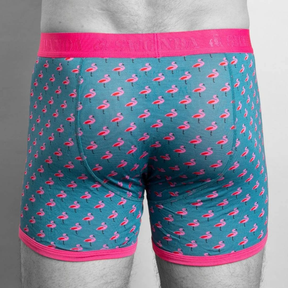 Flamingos Bamboo Boxer Brief, Blue/pink - Image 4