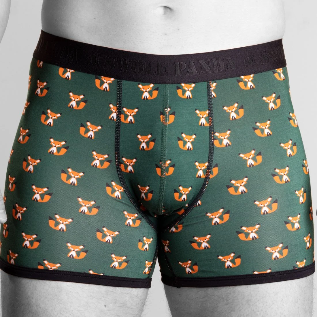 Foxes Bamboo Boxer Brief, Green/black