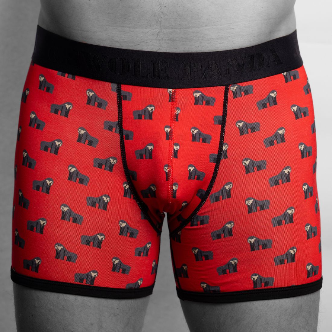 Gorillas Bamboo Boxer Brief, Red/black