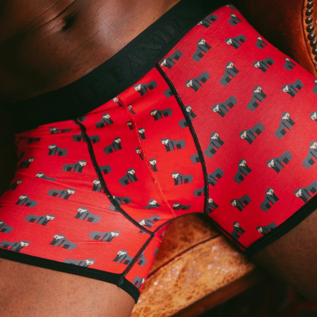 Gorillas Bamboo Boxer Brief, Red/black - Image 3