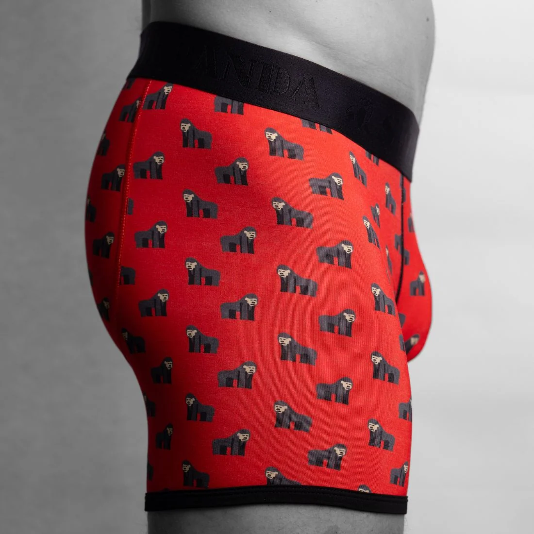 Gorillas Bamboo Boxer Brief, Red/black - Image 4
