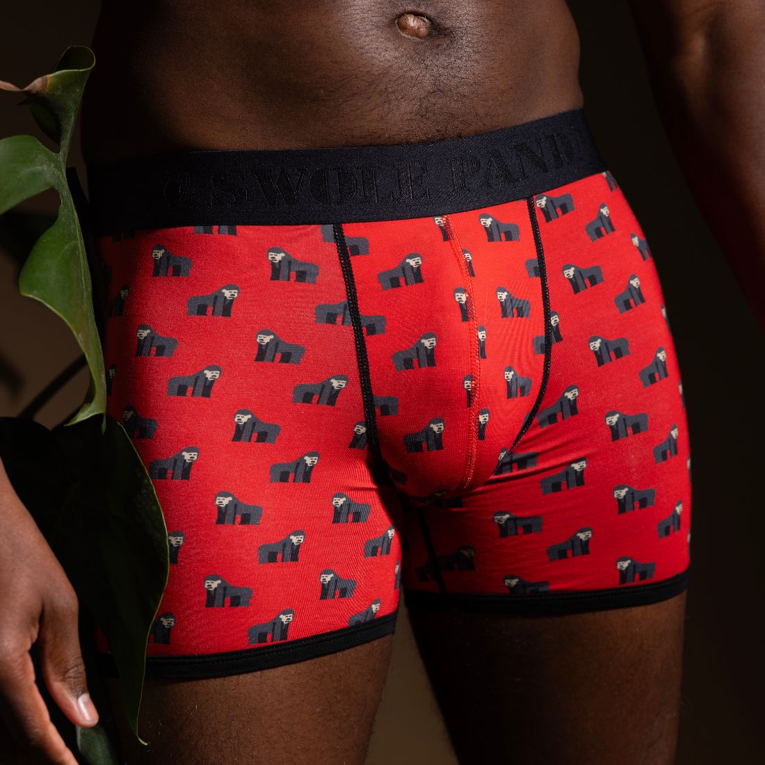 Gorillas Bamboo Boxer Brief, Red/black - Image 6